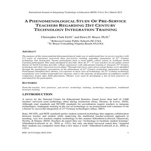 A phenomenological study of pre service