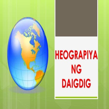 Araling Panlipunan Grade 8 Aralin 1 - Heograpiyang to Heograpiyang Pantao