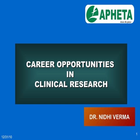 Clinical Research career