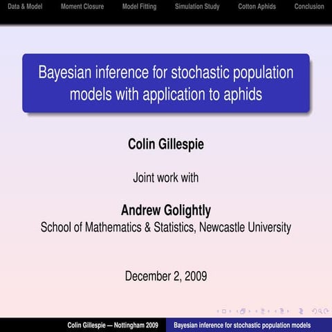 Bayesian inference for stochastic population models with application to aphids