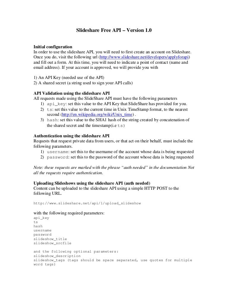 slideshare api