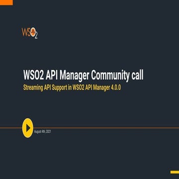 [WSO2 API Manager Community Call: Streaming API Support in WSO2 API Manager 4.0