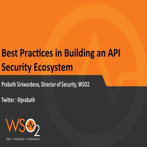 Building an API Security Ecosystem | PPT