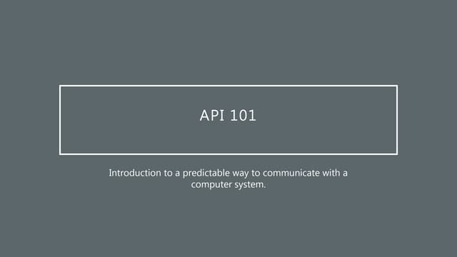 Api 101