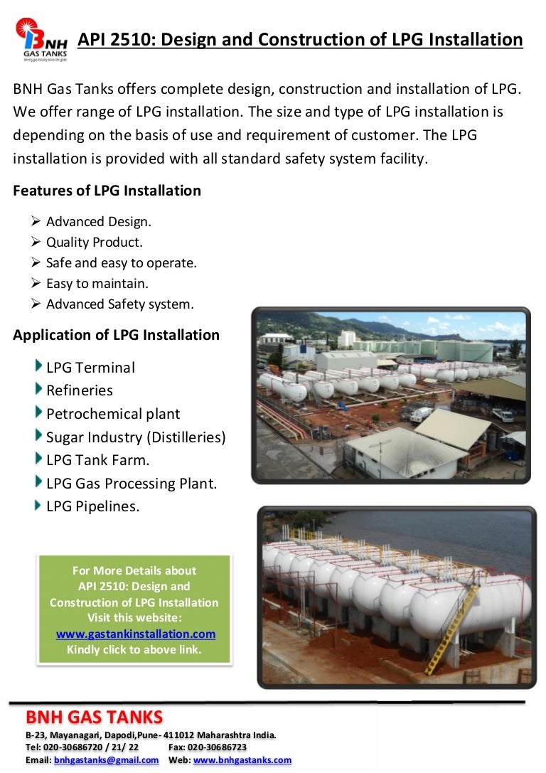 Api 2510 design and construction of lpg installation