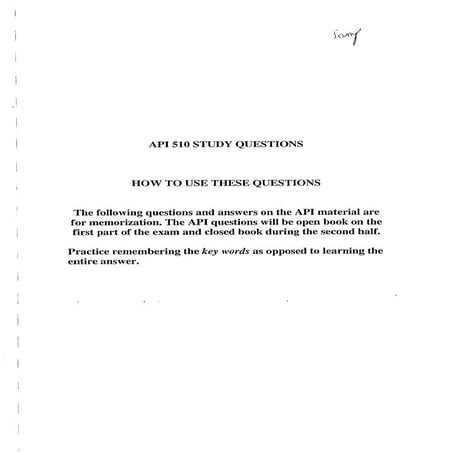 Api 510 study questions | PDF