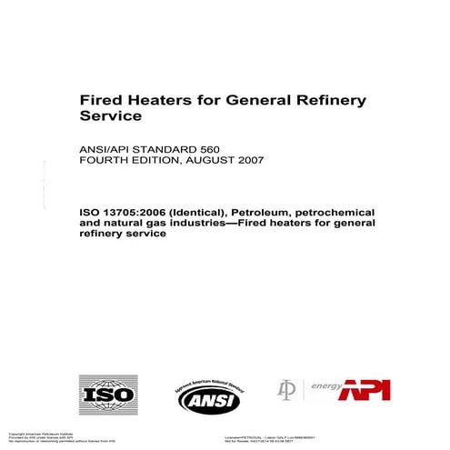 List of API standards for rotating equipment | PDF