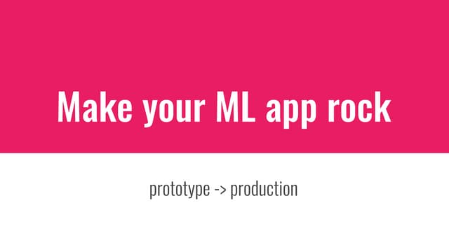 Machine learning model to production