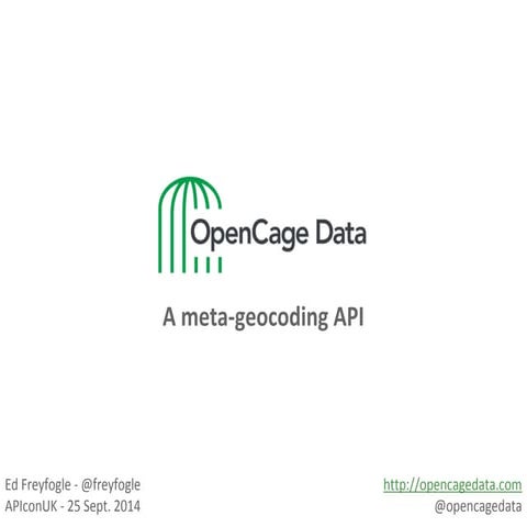 OpenCage Data and sustainable business models for open data 
