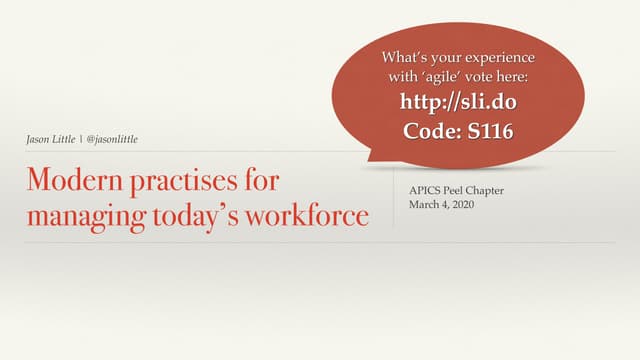 APICS Peel Agile Introduction