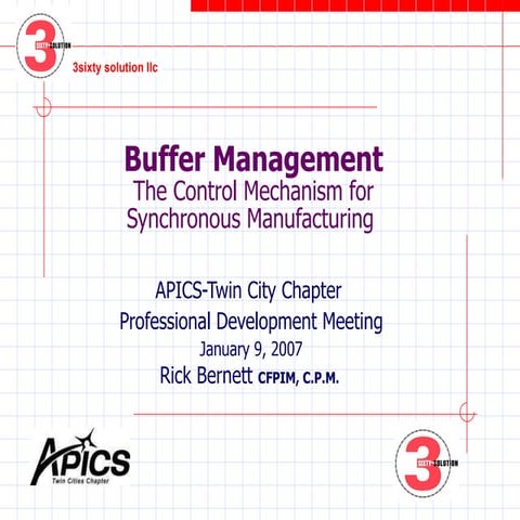 Apics Pdm Buffer Mgt. 1 09 07