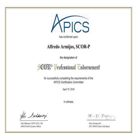 APICS SCOR Professional (SCOR-P)