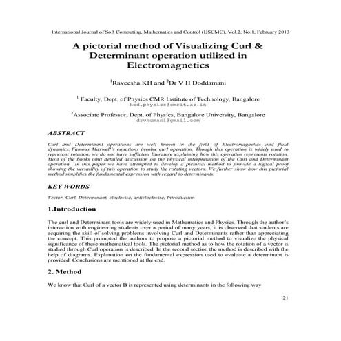 A pictorial method of visualizing curl &amp; determinant operation utilized i...