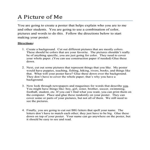 A picture of me | PDF