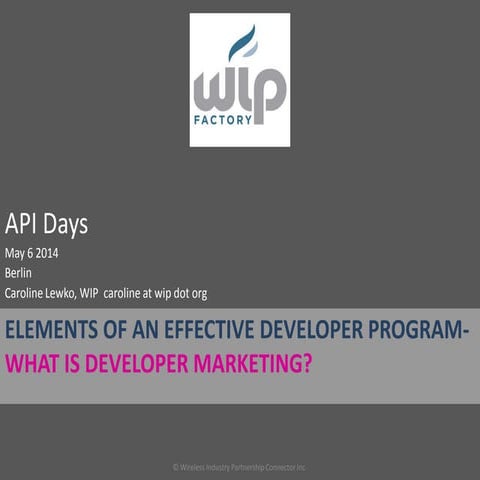 Developer Marketing - API Days