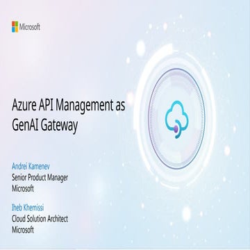 apidays Paris 2024 - Azure API Management as a GenAI Gateway, Iheb Khemissi a...