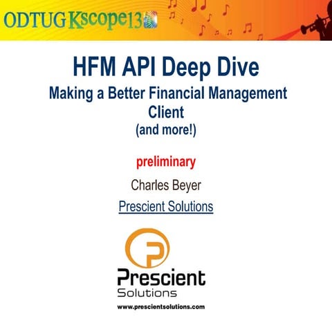 HFM API Deep Dive – Making a Better Financial Management Client