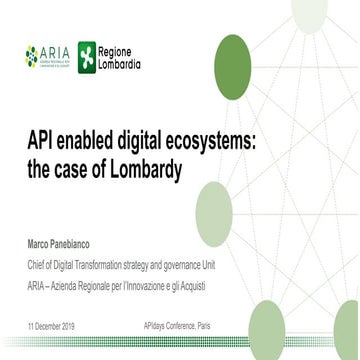 APIdays Barcelona 2019 - API & digital ecosystems: the case of Lombardy with ...