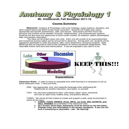 A&P Classroom Expectations