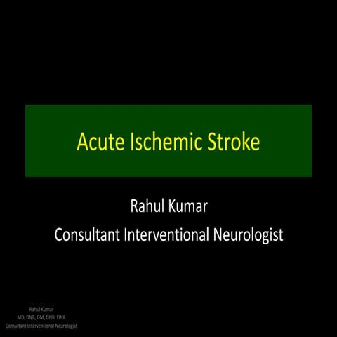 Management of Ischemic Stroke