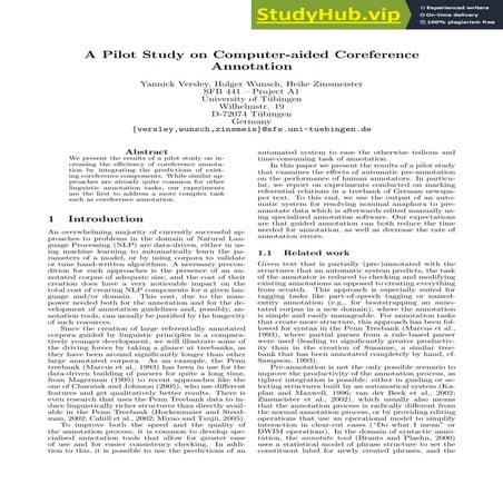 A Pilot Study On Computer-Aided Coreference Annotation