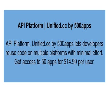 API Platform _ Unified.cc by 500apps.pdf | Free Download