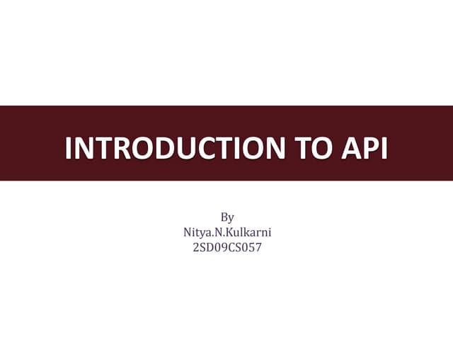 API Presentation