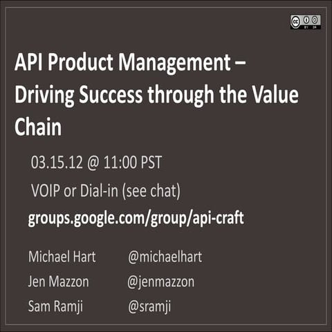 API Product Management - Driving Success through the Value Chain | PPT