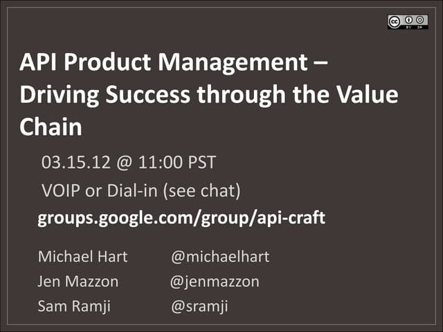 API Product Management - Driving Success through the Value Chain