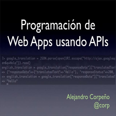 Programando WebApps con APIs