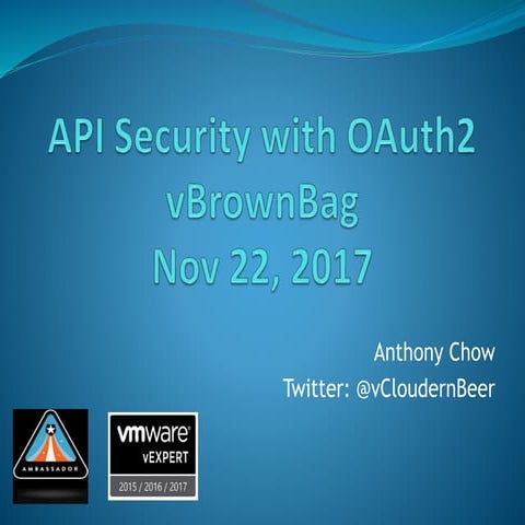 Api security with o auth2