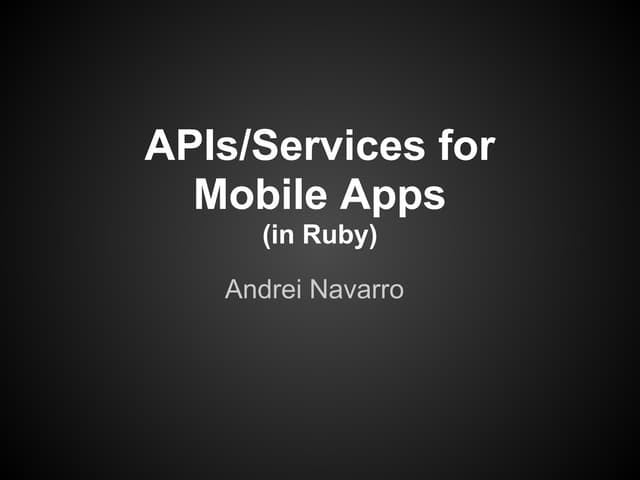 APIs for mobile