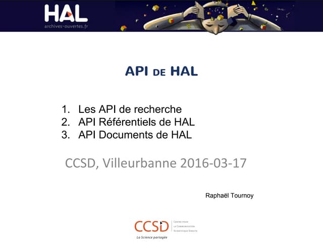 Les API de HAL - Formation CCSD mar...