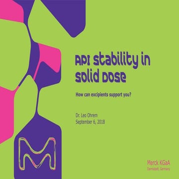 API Stability in Solid Dose Formulation – the Myth of Inert Excipients