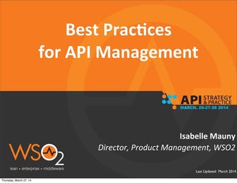Best Practices for API Management 