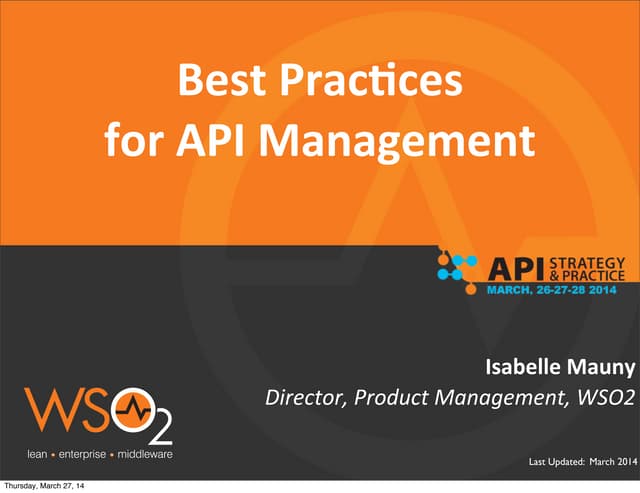 Best Practices for API Management | PDF