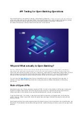 Api testing for open banking operations