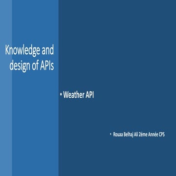 WEATHER WEB is used for finding the weather condition. | PPTX