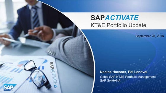 SAP Learning Hub - SAP Activate - 20 September 2016