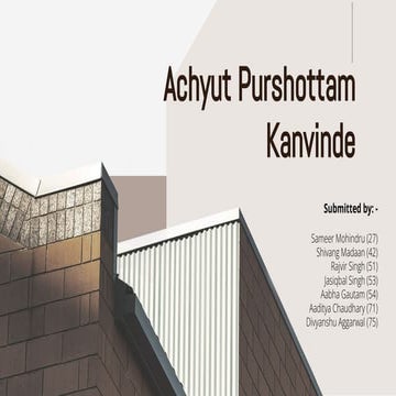 AP  Kanvinde and His Works