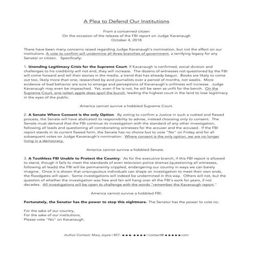 A Plea to Defend our Institutions