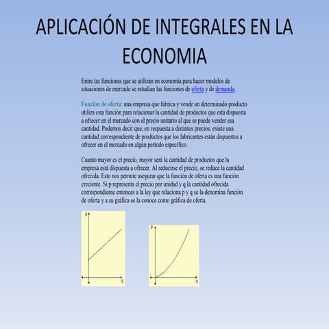 Aplicación de integrales en la economia | PPTX