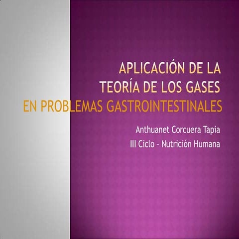 Aplicación de la teoría de los gases - problemas gastrointestinales
