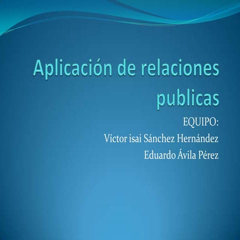 Aplicación de relaciones publicas