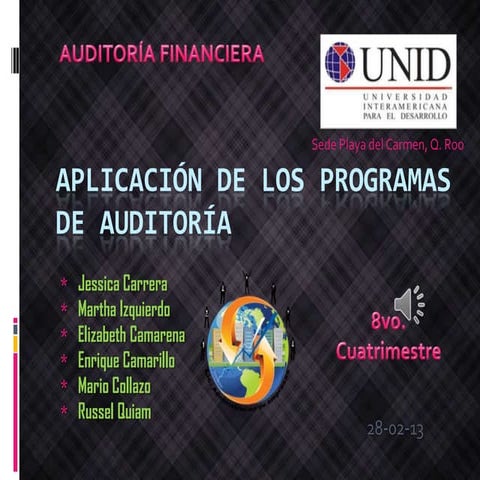 Aplicacion de Programas de auditoria |  ¡Descarga el ppt =D!