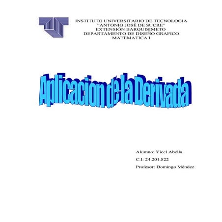 Aplicacion de la derivada