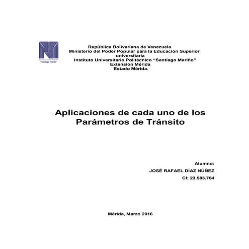 Aplicaciones de parámetros de tránsito