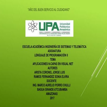 Aplicaciones en n capas en visual net