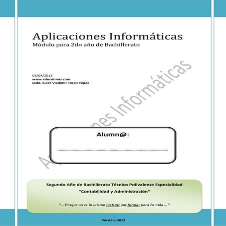 Aplicaciones informáticas. 2012