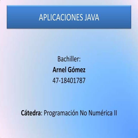 Aplicaciones java